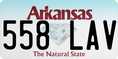 AR license plate 558LAV