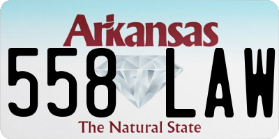 AR license plate 558LAW