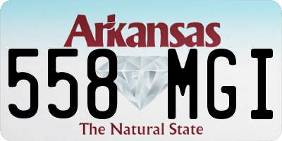AR license plate 558MGI