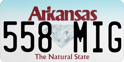 AR license plate 558MIG