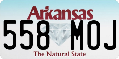AR license plate 558MOJ