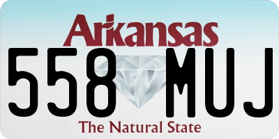 AR license plate 558MUJ