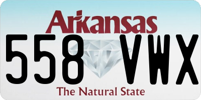 AR license plate 558VWX