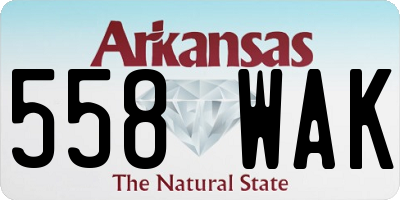 AR license plate 558WAK
