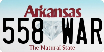 AR license plate 558WAR