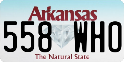 AR license plate 558WHO