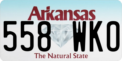 AR license plate 558WKO