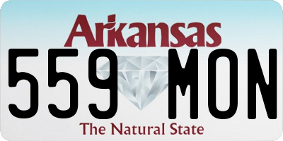AR license plate 559MON