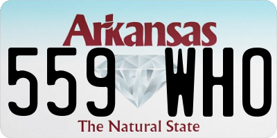 AR license plate 559WHO