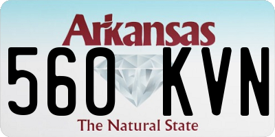 AR license plate 560KVN
