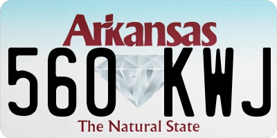 AR license plate 560KWJ