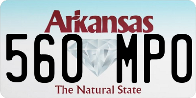 AR license plate 560MPO