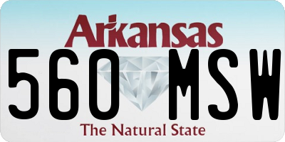 AR license plate 560MSW