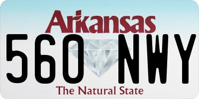 AR license plate 560NWY