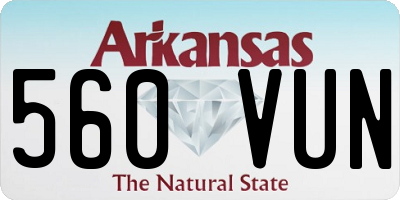 AR license plate 560VUN