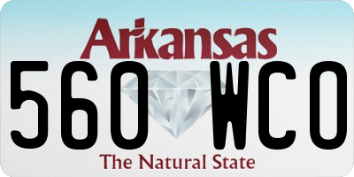 AR license plate 560WCO