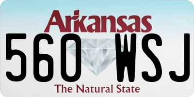 AR license plate 560WSJ