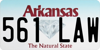 AR license plate 561LAW