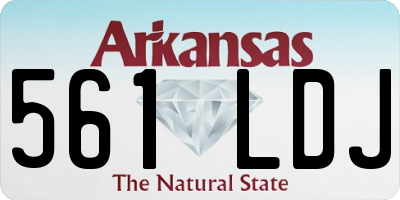 AR license plate 561LDJ