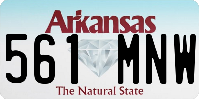 AR license plate 561MNW