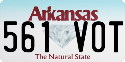 AR license plate 561VOT