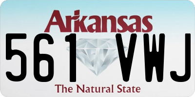 AR license plate 561VWJ