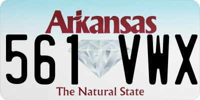 AR license plate 561VWX