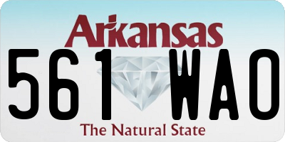 AR license plate 561WAO