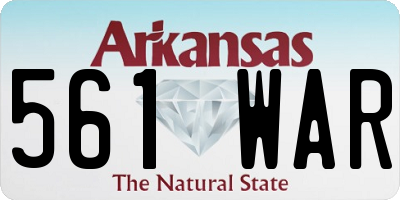 AR license plate 561WAR
