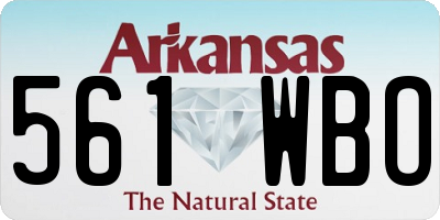 AR license plate 561WBO