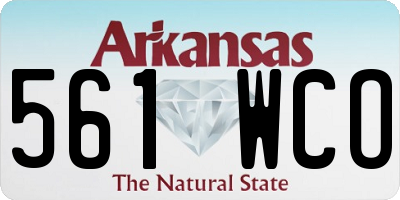 AR license plate 561WCO