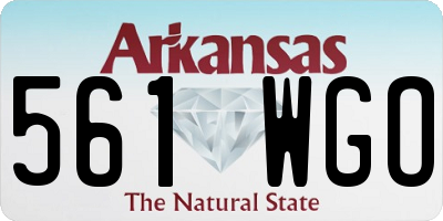 AR license plate 561WGO