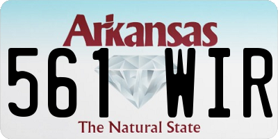 AR license plate 561WIR