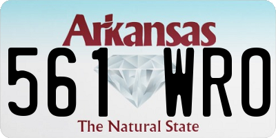 AR license plate 561WRO