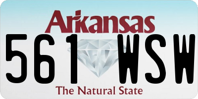 AR license plate 561WSW