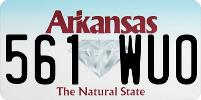 AR license plate 561WUO