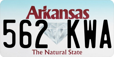 AR license plate 562KWA