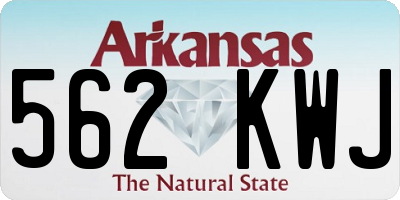AR license plate 562KWJ