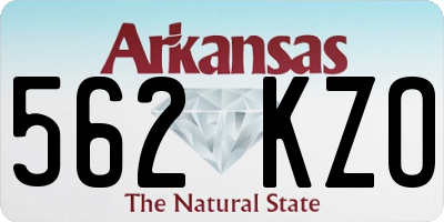AR license plate 562KZO
