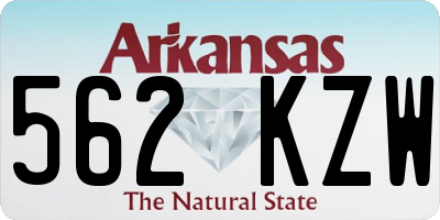 AR license plate 562KZW