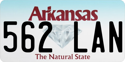 AR license plate 562LAN