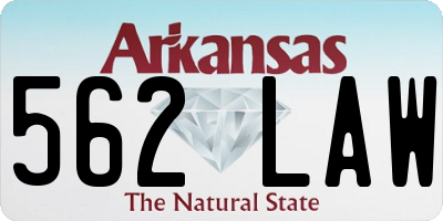 AR license plate 562LAW