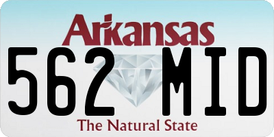 AR license plate 562MID