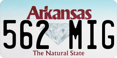 AR license plate 562MIG