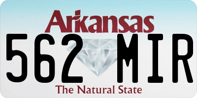 AR license plate 562MIR