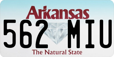 AR license plate 562MIU