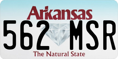 AR license plate 562MSR