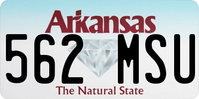 AR license plate 562MSU