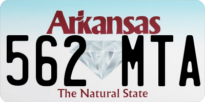 AR license plate 562MTA