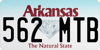 AR license plate 562MTB